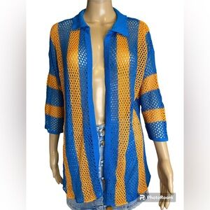 Cover up/Cardigan blue -orange size S